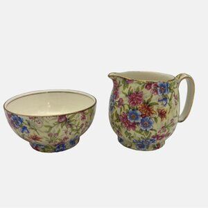 Royal Winton Mayfair Countess Creamer & Albans Open Sugar Bowl Vintage Chintz